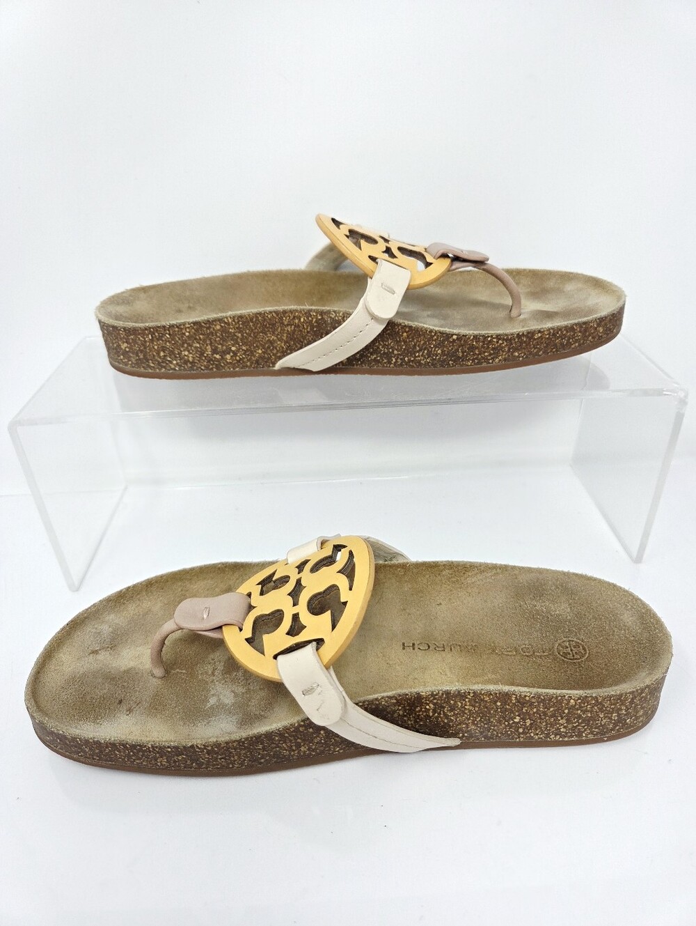 Tory Burch 8 Miller Cloud Orange Tand Slides Slip On Thong Sandals Summer Resort - Picture 3 of 7